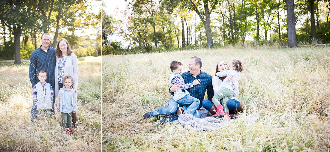 Iowa family portraits during morning sunrise by IA family photographer KS Photography