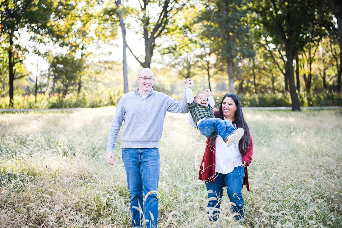 Iowa family portraits during morning sunrise by IA family photographer KS Photography