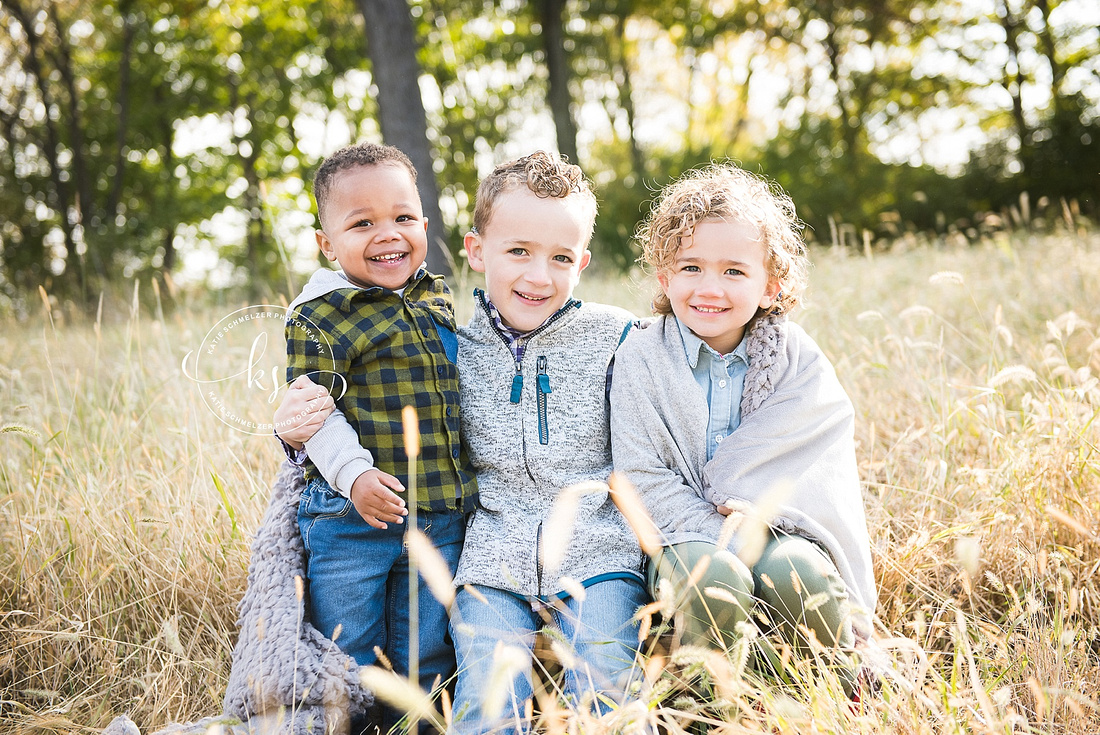 Iowa family portraits during morning sunrise by IA family photographer KS Photography