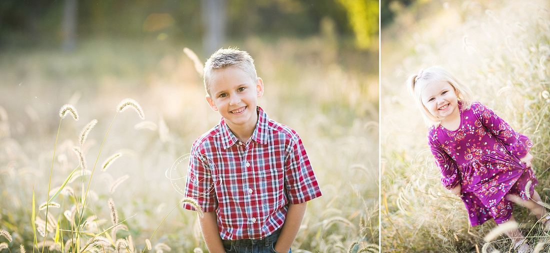 Joyful family portraits at sunset in Iowa with KS Photography