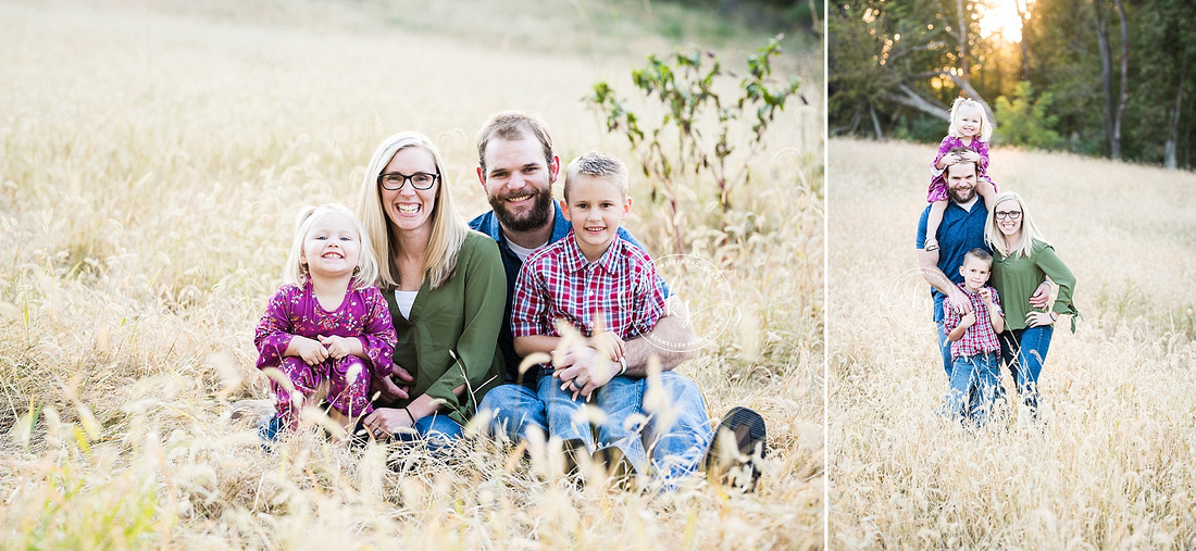 Joyful family portraits at sunset in Iowa with KS Photography