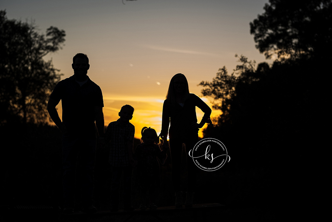 Joyful family portraits at sunset in Iowa with KS Photography