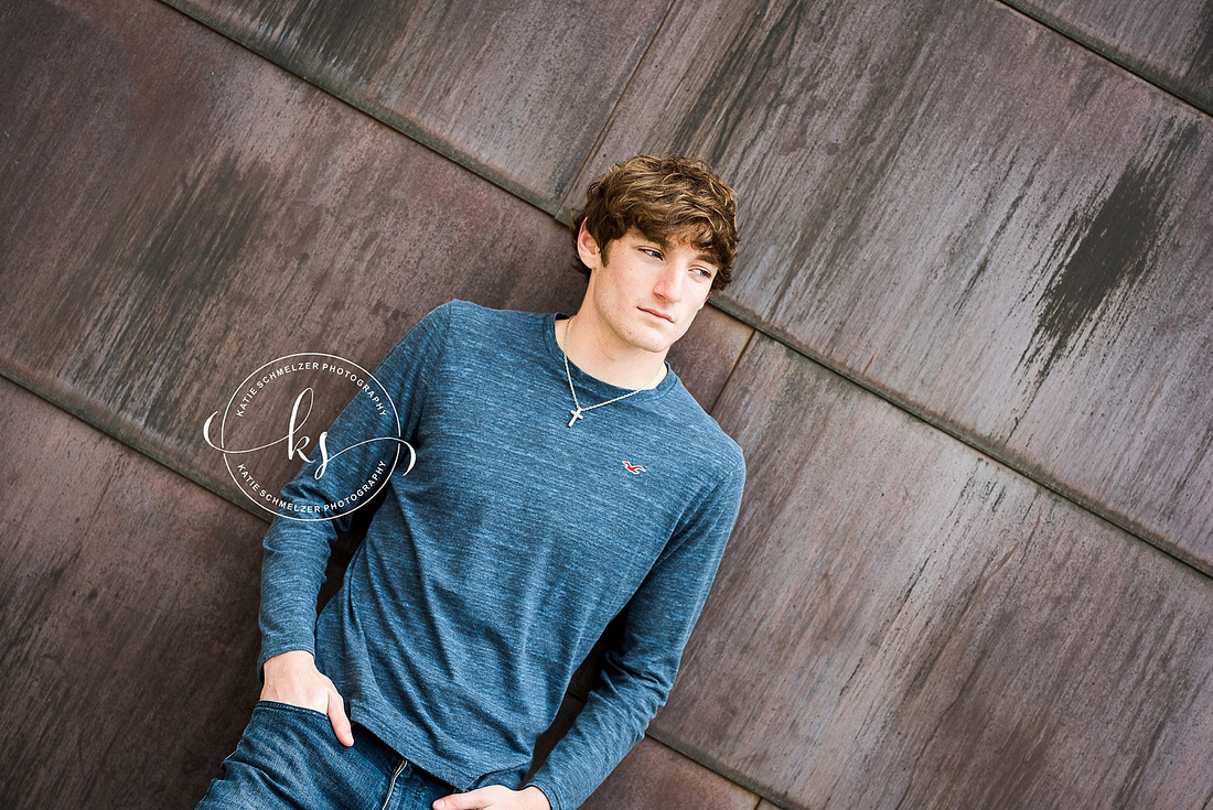 Senior portraits with high school athlete and KS Photography in Tiffin, IA 