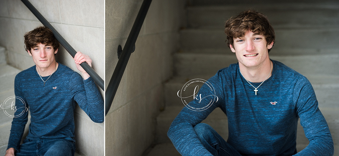 Senior portraits with high school athlete and KS Photography in Tiffin, IA 