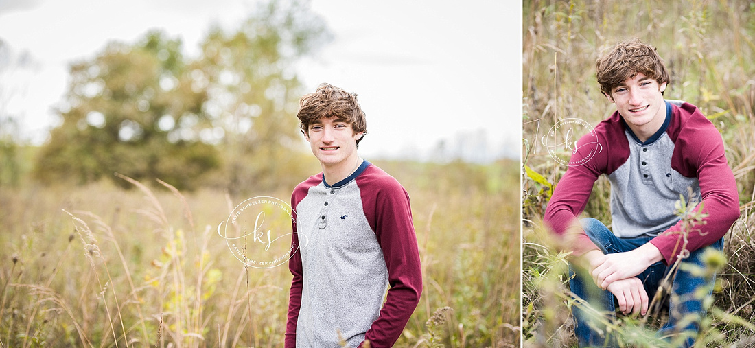 Senior portraits with high school athlete and KS Photography in Tiffin, IA 