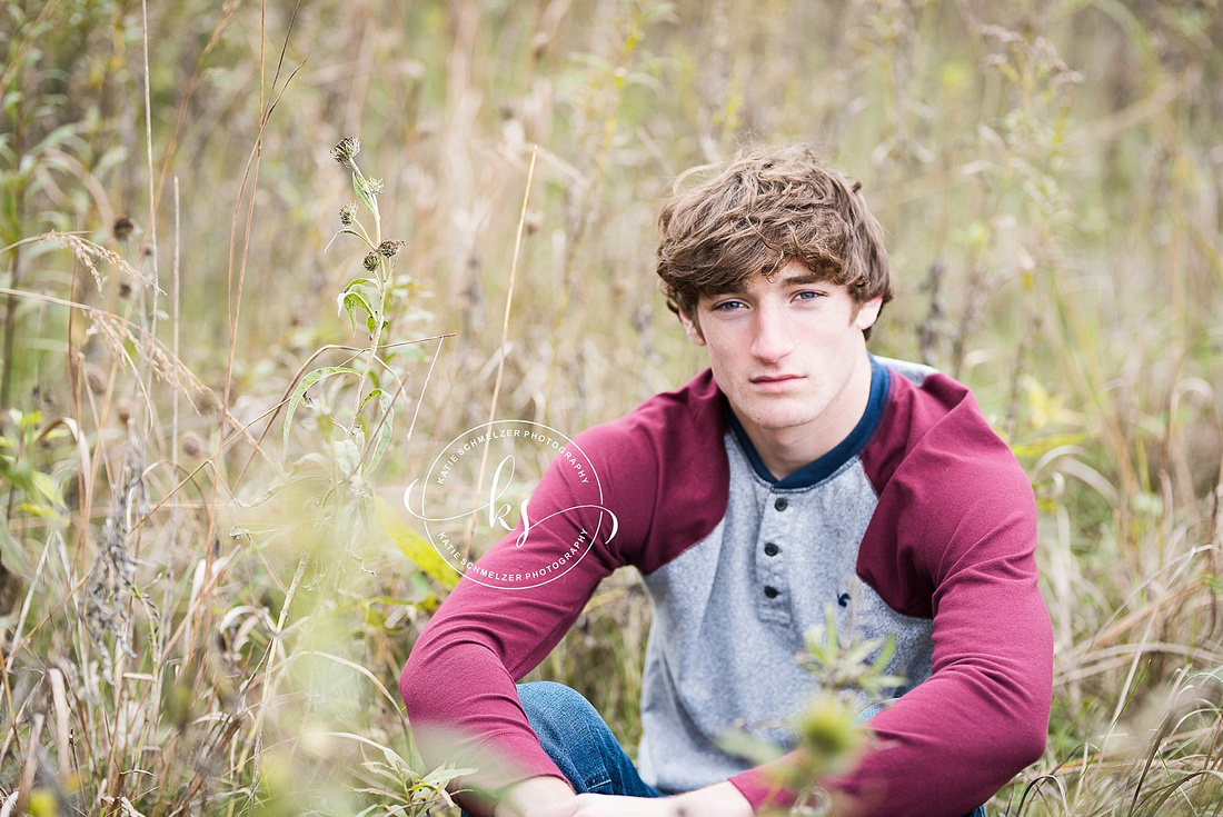 Senior portraits with high school athlete and KS Photography in Tiffin, IA 