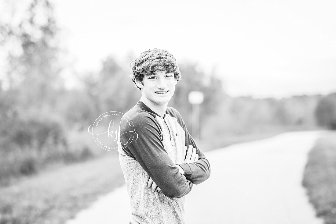 Senior portraits with high school athlete and KS Photography in Tiffin, IA 