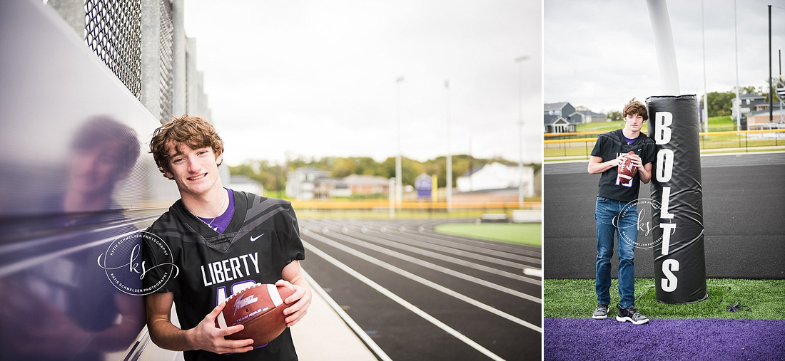 Senior portraits with high school athlete and KS Photography in Tiffin, IA 