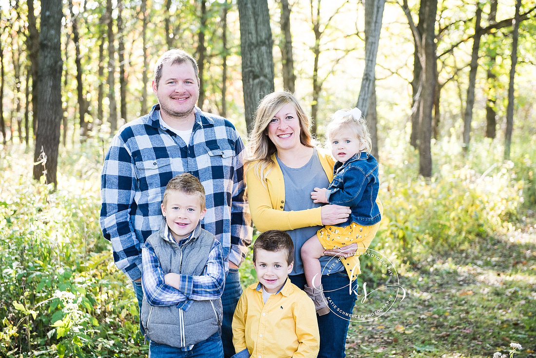 Iowa City family portraits in the fall with Tiffin IA family photographer KS Photography