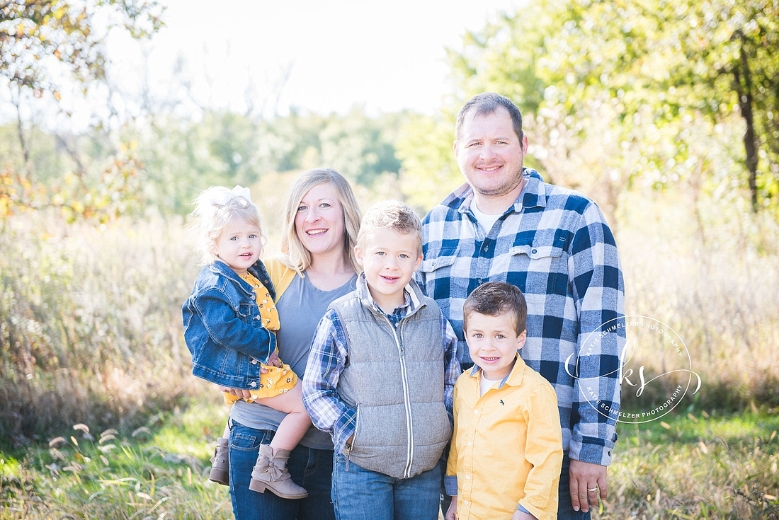 Iowa City family portraits in the fall with Tiffin IA family photographer KS Photography