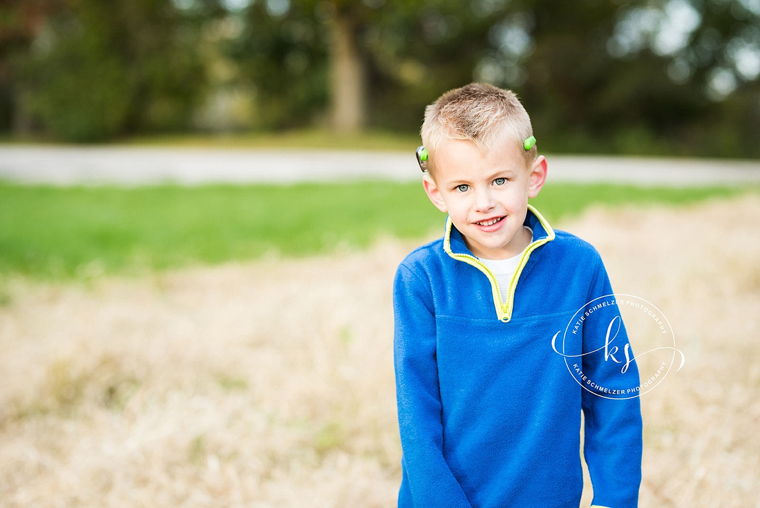 Tiffin Iowa family portrait session with two young boys in the fall with KS Photography