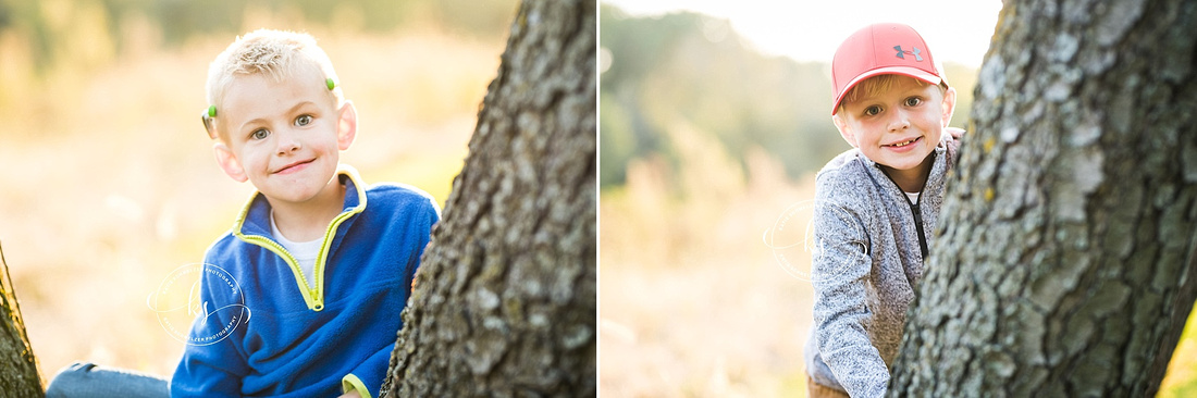 Tiffin Iowa family portrait session with two young boys in the fall with KS Photography