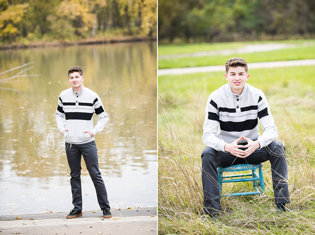 Iowa City senior portraits in the fall with Iowa senior portrait photographer KS Photography