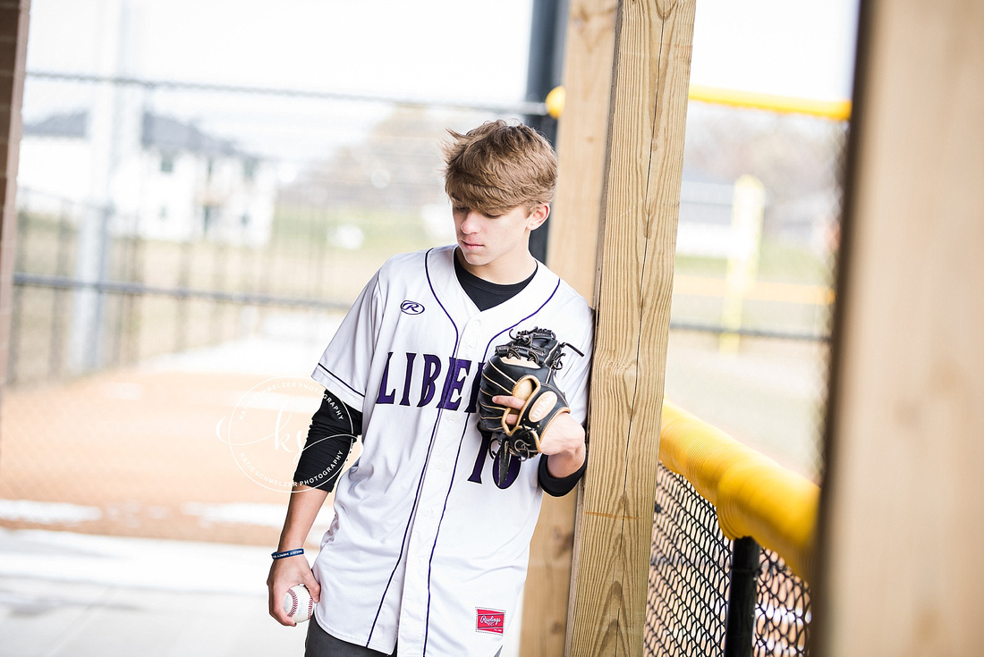 Senior portraits with Iowa baseball player and KS Photography