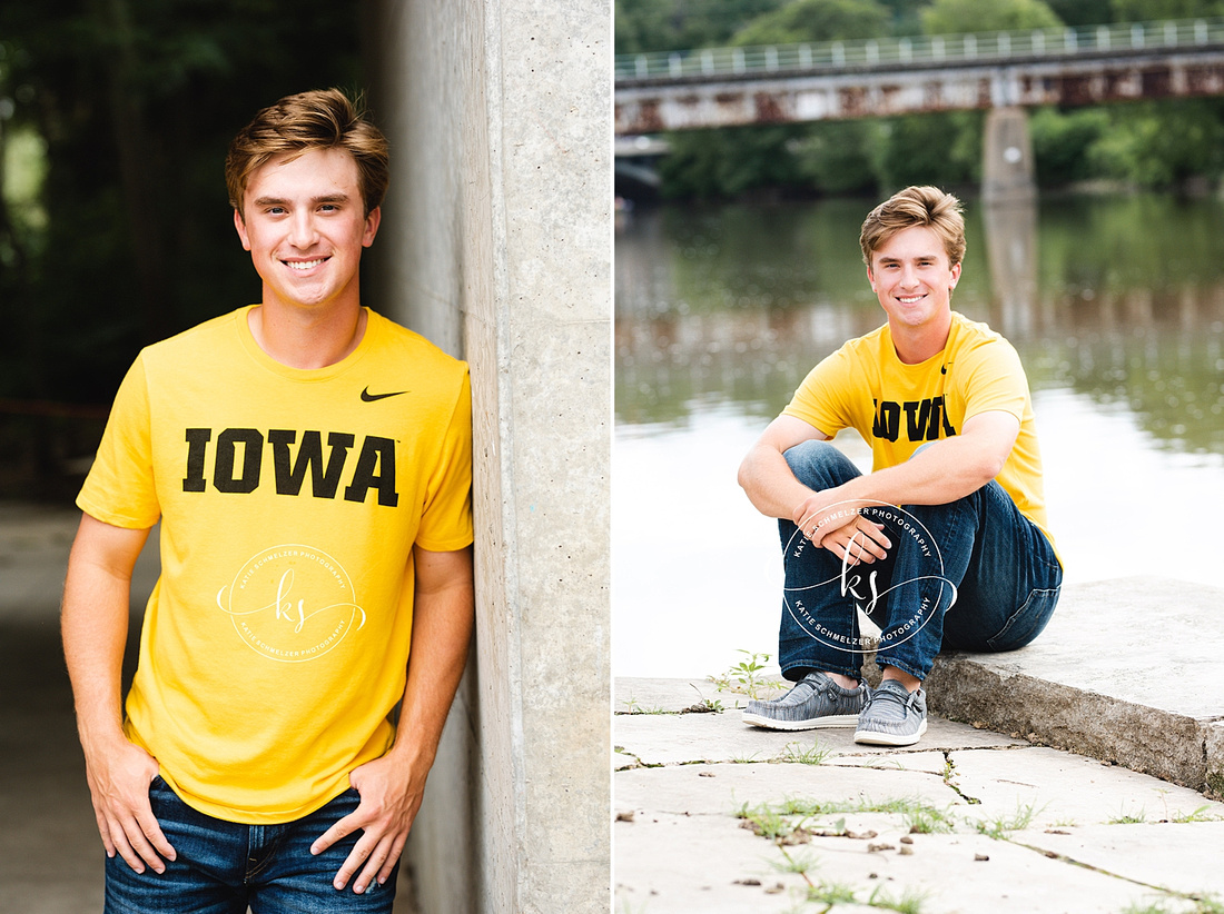 Iowa City Senior Session of high school baseball player photographed by KS Photography