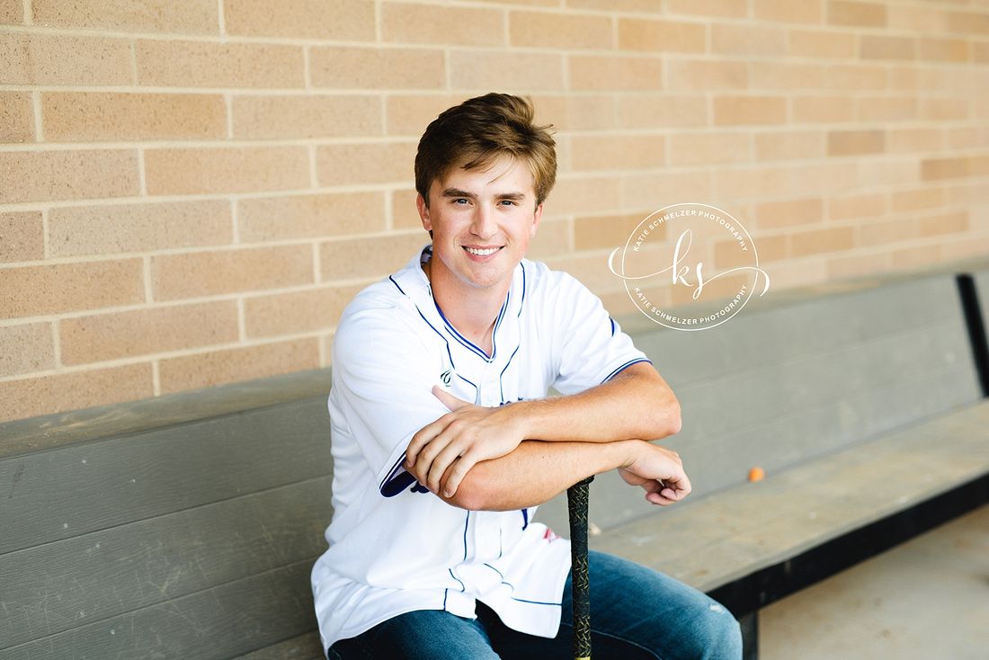 Iowa City Senior Session of high school baseball player photographed by KS Photography