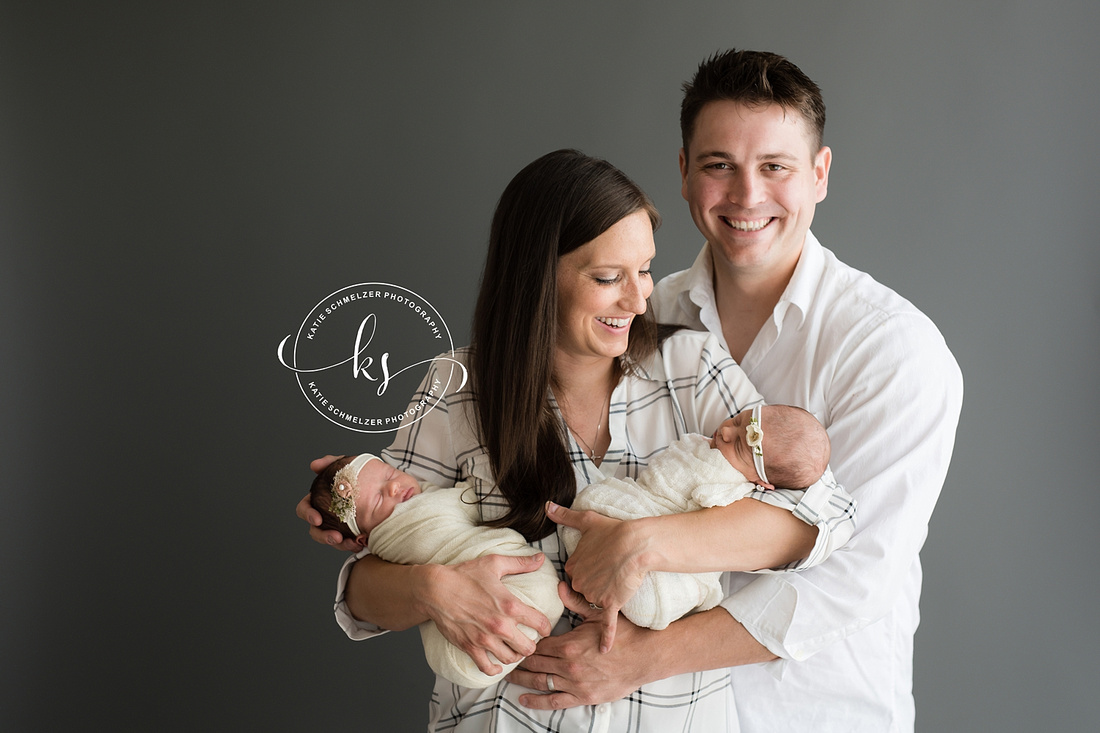 Iowa Twin Newborn and Family Session photographed by IA Newborn Photographer KS Photography