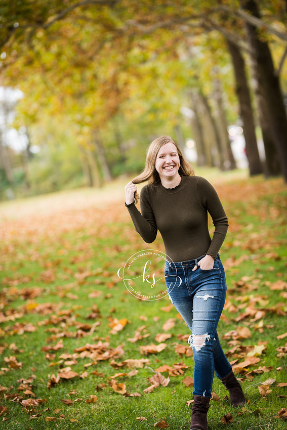 Fall senior portraits in Iowa City with KS Photography