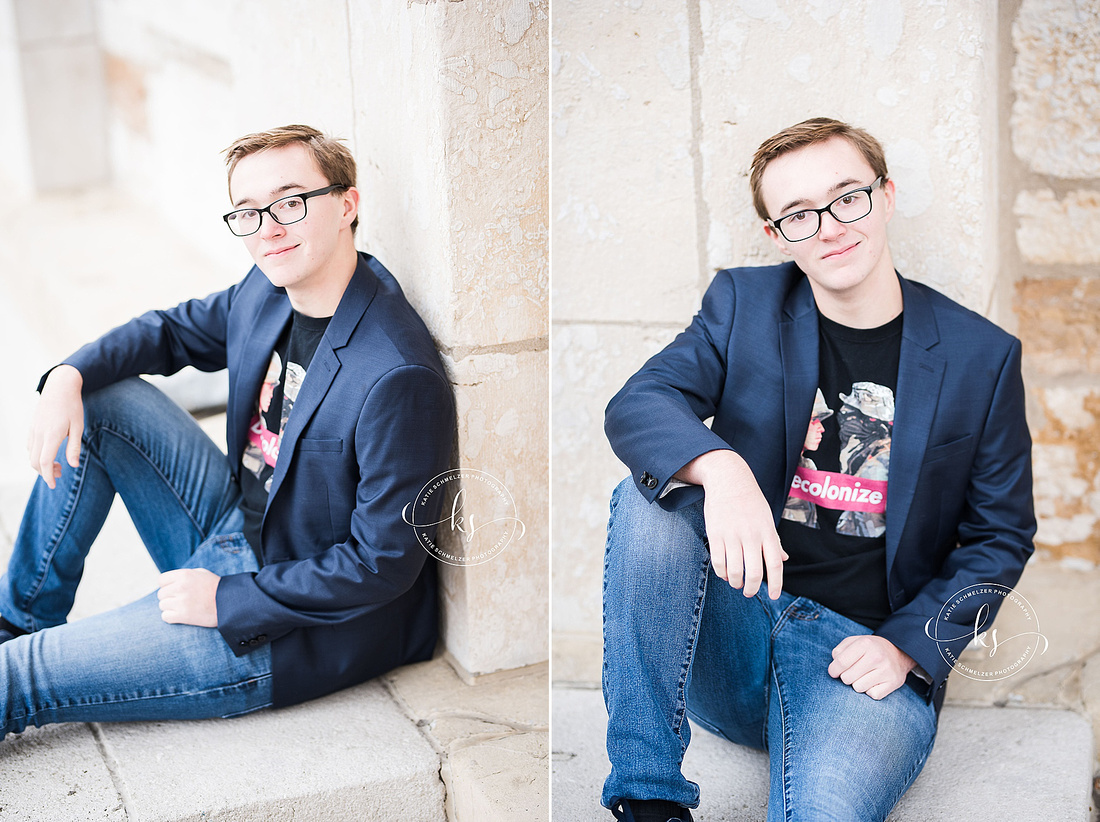 Iowa senior portraits with student in decolonize shirt photographed by KS Photography