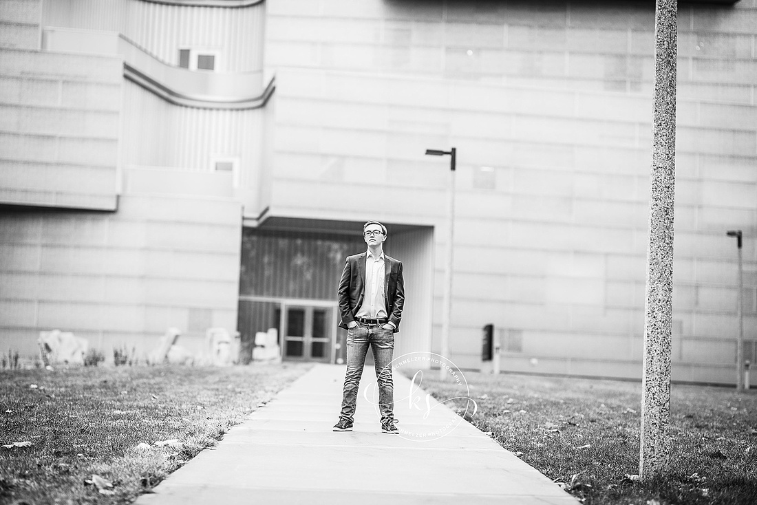 Iowa senior portraits with student in decolonize shirt photographed by KS Photography