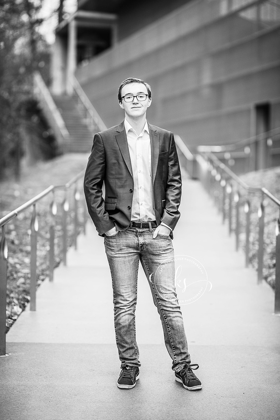 Iowa senior portraits with student in decolonize shirt photographed by KS Photography