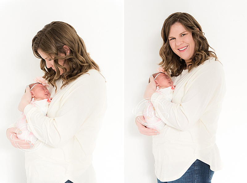 Iowa Newborn Session in Tiffin IA studio with KS Photography and baby girl