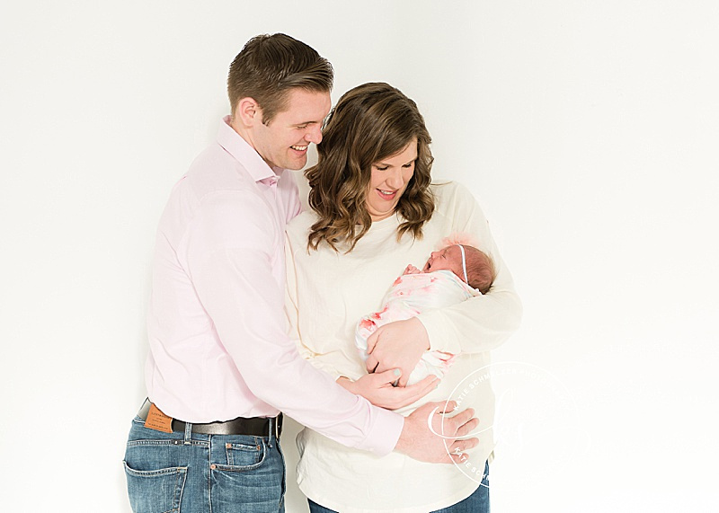 Iowa Newborn Session in Tiffin IA studio with KS Photography and baby girl