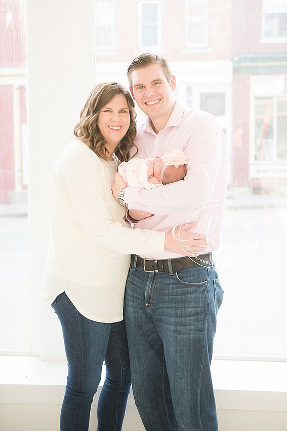 Iowa Newborn Session in Tiffin IA studio with KS Photography and baby girl