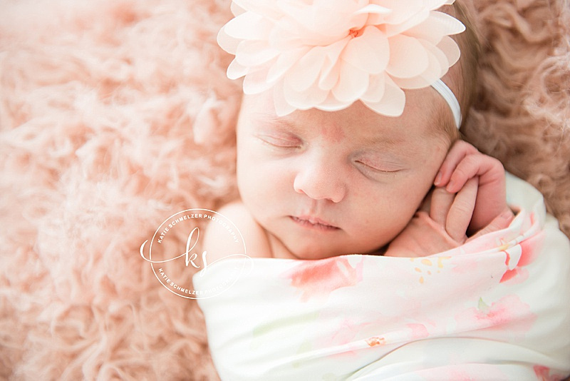 Iowa Newborn Session in Tiffin IA studio with KS Photography and baby girl