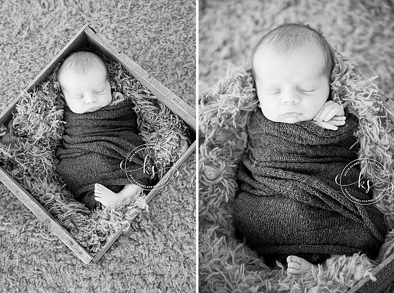 Studio Newborn Portraits in Downtown Tiffin IA with KS photography for baby boy and big brother