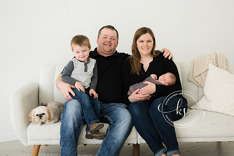 Studio Newborn Portraits in Downtown Tiffin IA with KS photography for baby boy and big brother