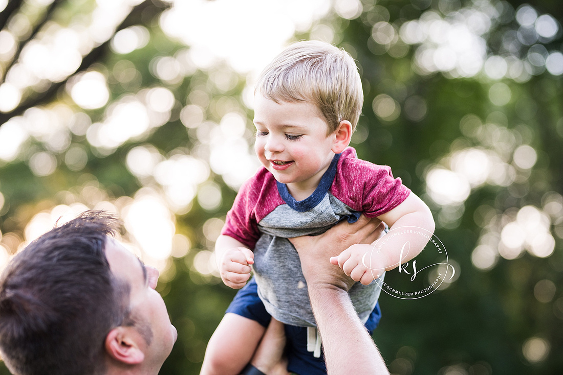 Summer Iowa family portraits with toddler and parents photographed by KS Photography