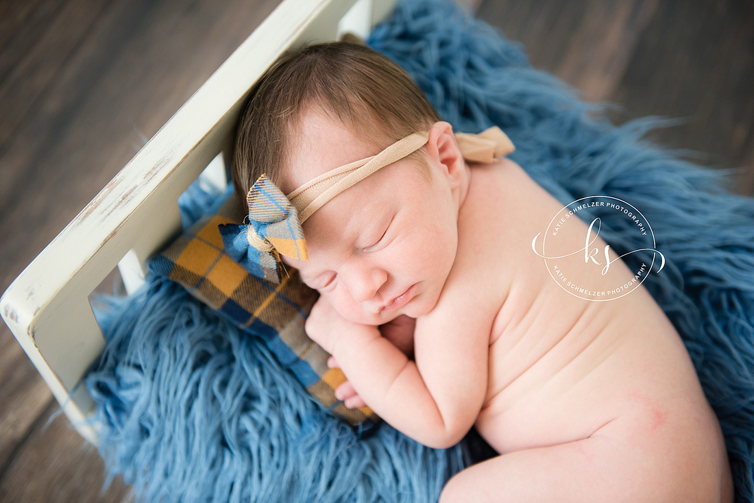 Iowa studio newborn session for baby girl with two big brothers by KS Photography