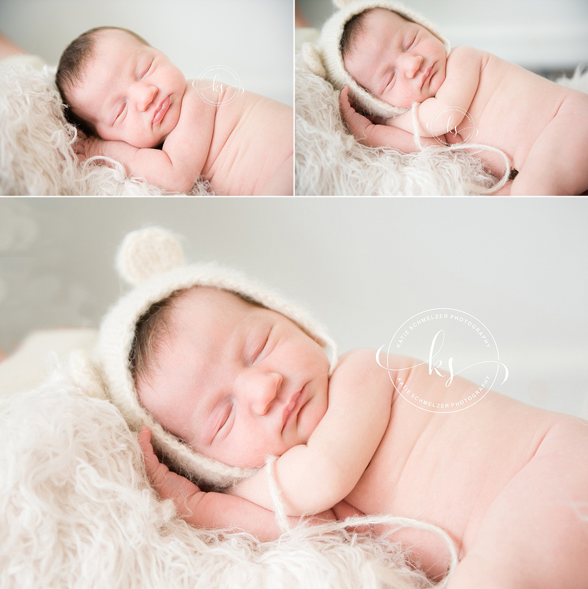 Iowa studio newborn session for baby girl with two big brothers by KS Photography