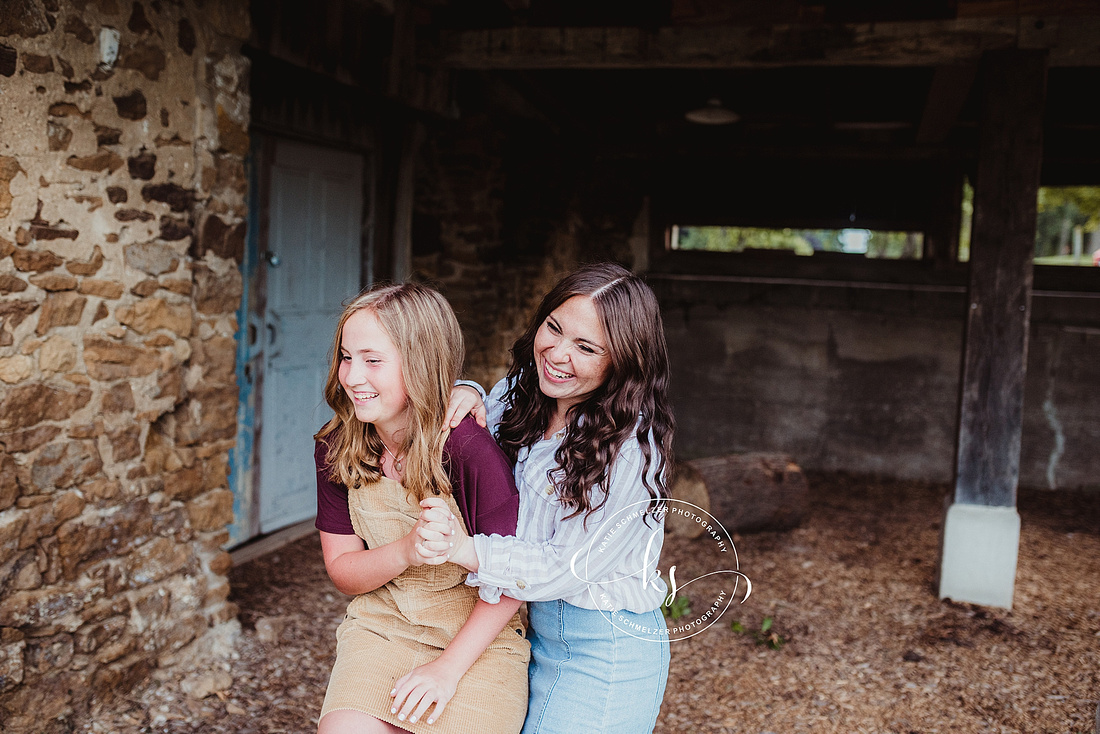 Sunset family portraits on farm in Tiffin IA with KS Photography