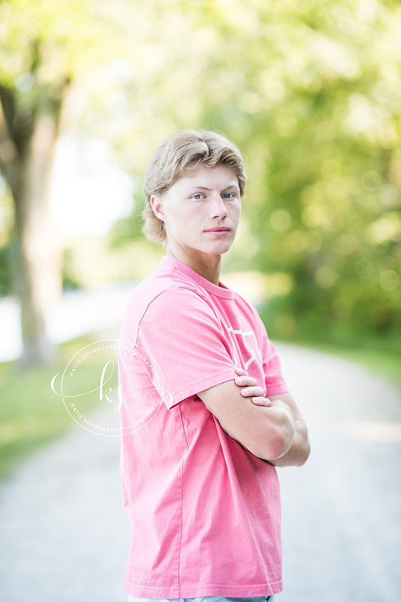 Senior portraits in Tiffin IA with student athlete by senior photographer KS Photography 