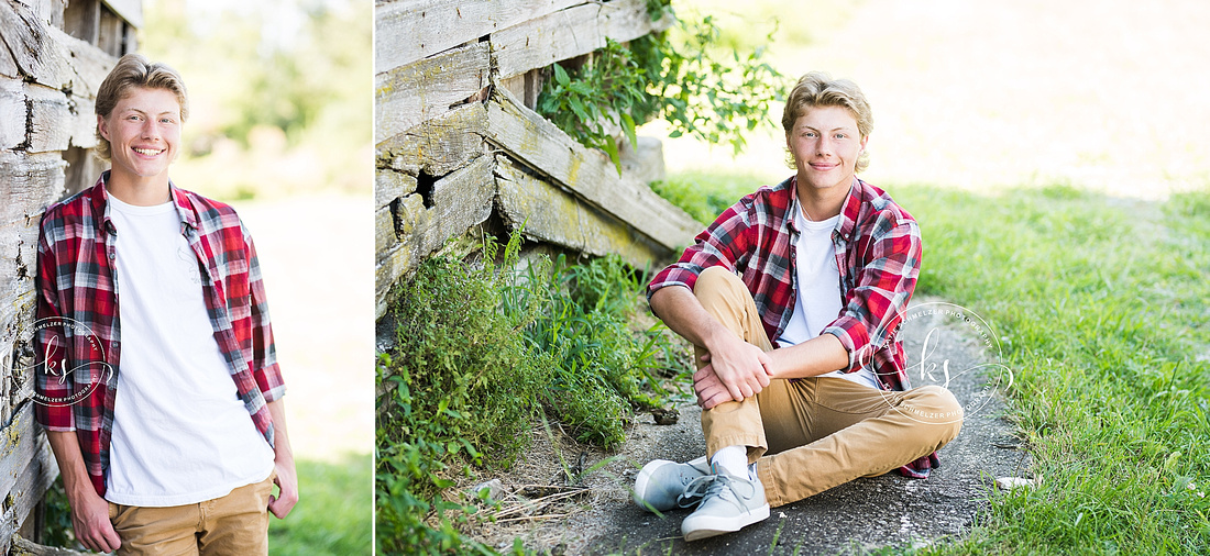 Senior portraits in Tiffin IA with student athlete by senior photographer KS Photography 