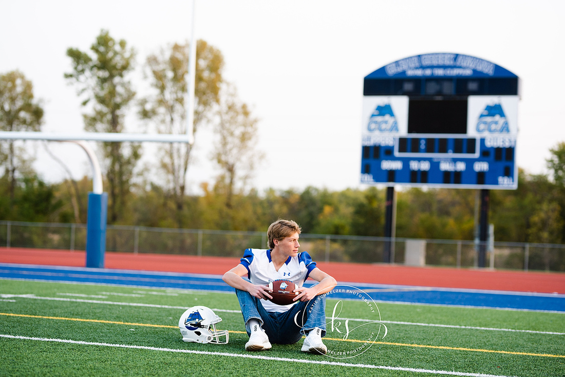 Senior portraits in Tiffin IA with student athlete by senior photographer KS Photography 