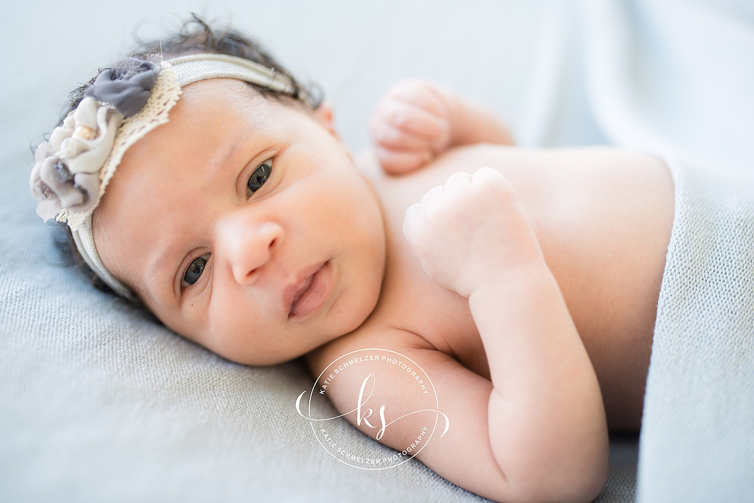 Iowa Studio Newborn Session for baby girl with IA newborn photographer KS Photography