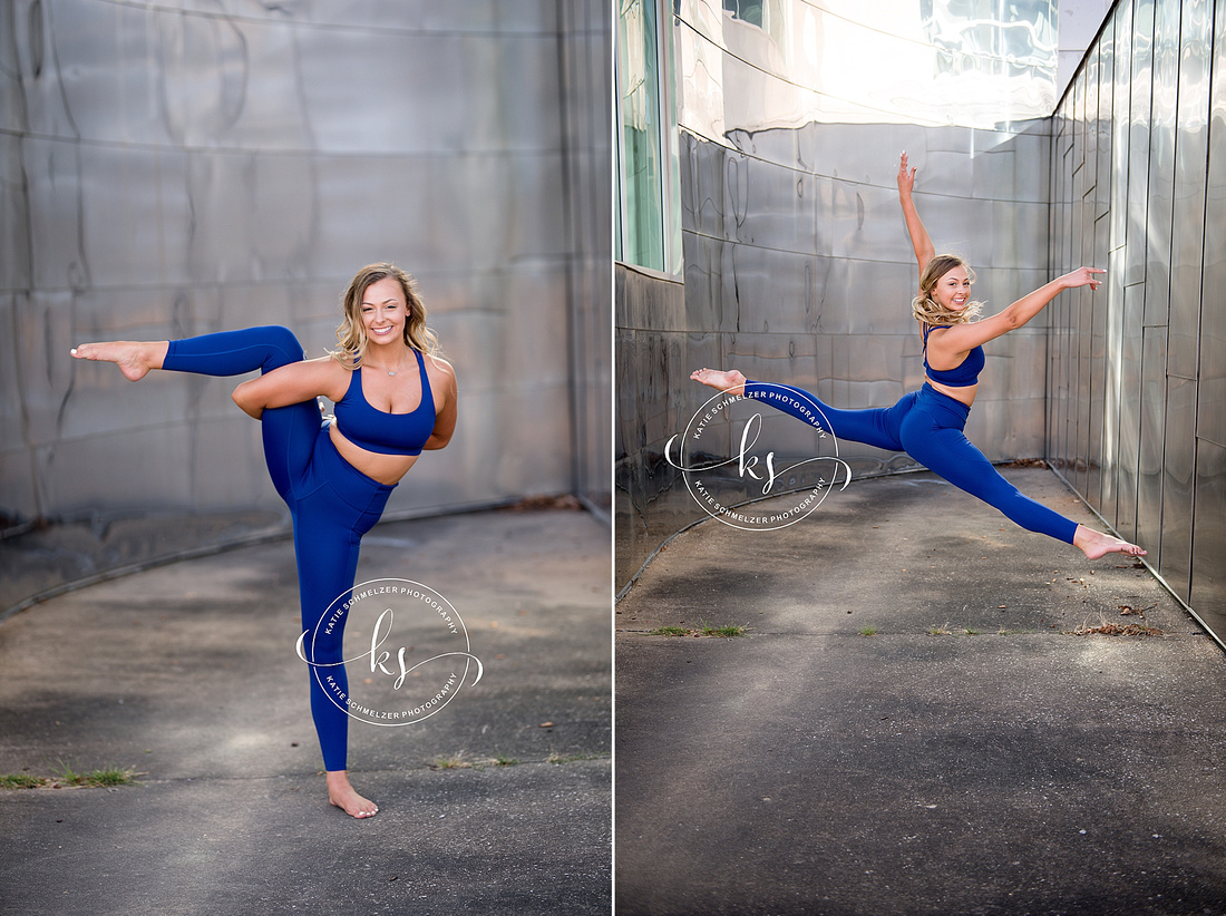 Stylish and chic senior portraits at Colony Pumpkin Patch with Tiffin IA photographer KS Photography