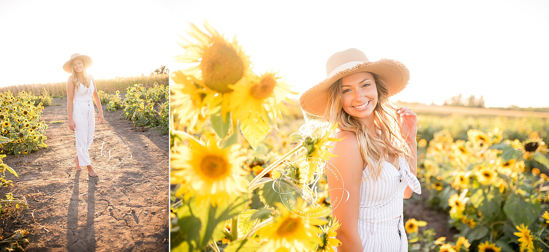 Stylish and chic senior portraits at Colony Pumpkin Patch with Tiffin IA photographer KS Photography