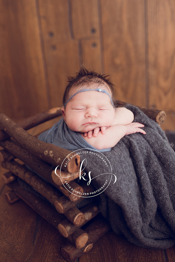 Studio newborn portraits in Tiffin IA with Iowa newborn photographer KS Photography