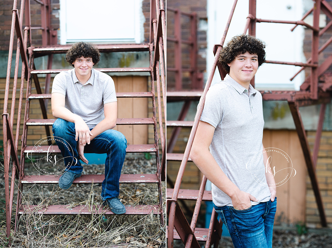 Senior portraits on family farm in Iowa with KS Photography