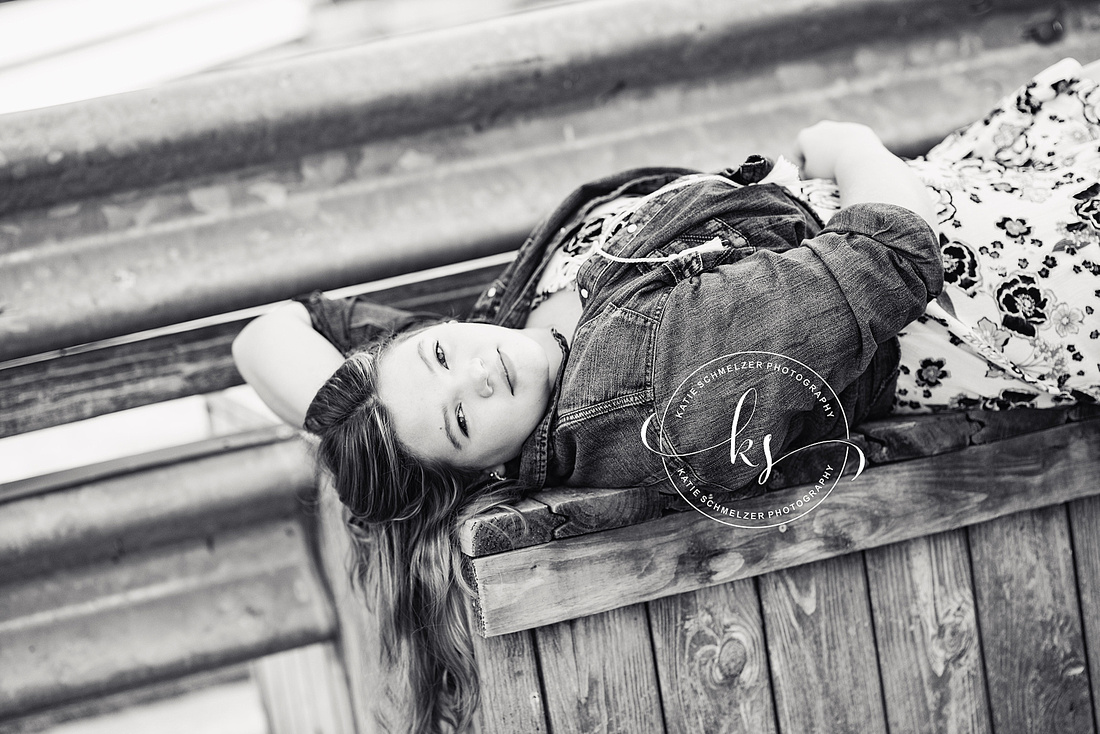 Oxford IA senior portraits with young lady on farm photographed by KS Photography