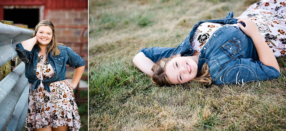 Oxford IA senior portraits with young lady on farm photographed by KS Photography