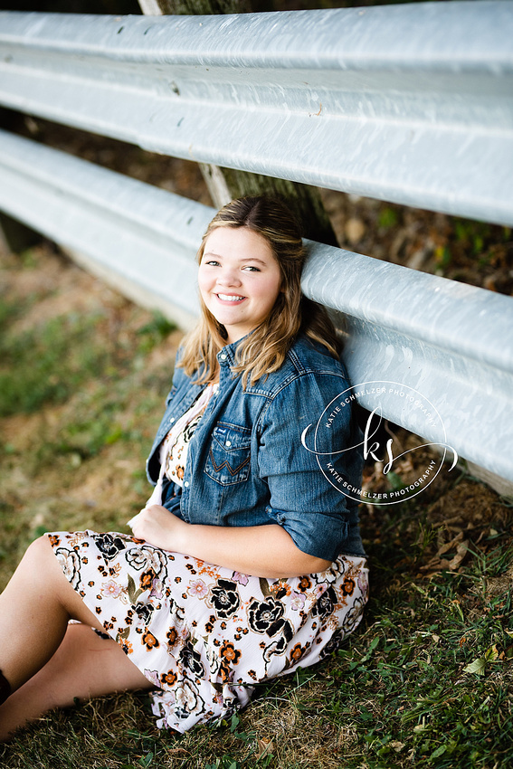 Oxford IA senior portraits with young lady on farm photographed by KS Photography