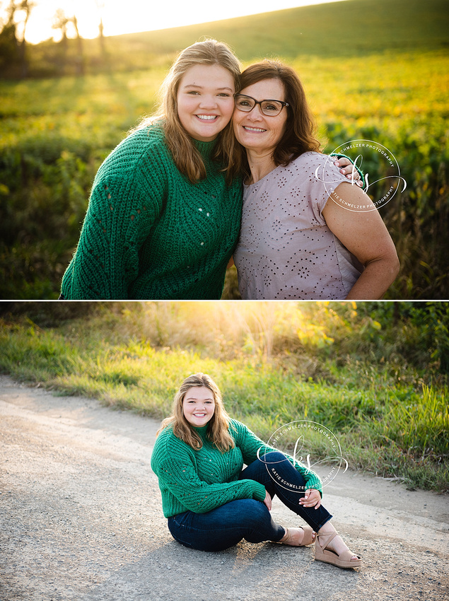 Oxford IA senior portraits with young lady on farm photographed by KS Photography