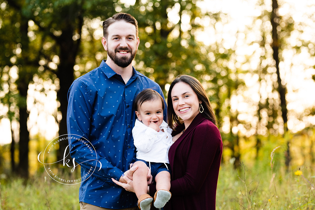 First Birthday Milestone Portraits for little boy in Tiffin IA with KS Photography