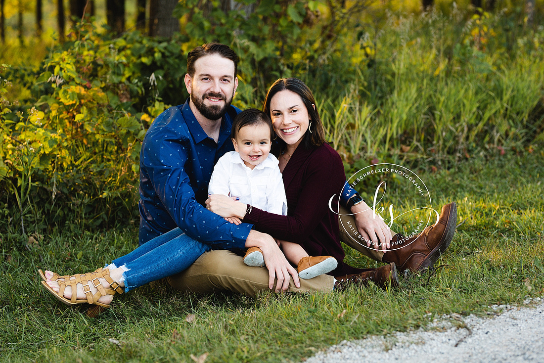 First Birthday Milestone Portraits for little boy in Tiffin IA with KS Photography