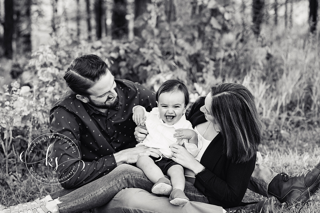 First Birthday Milestone Portraits for little boy in Tiffin IA with KS Photography